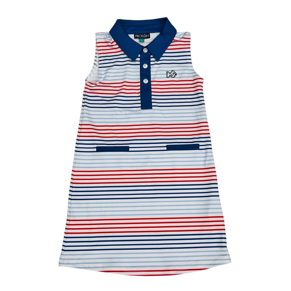 NWT Prodoh Size 5 Americana Stripe Polo Dress